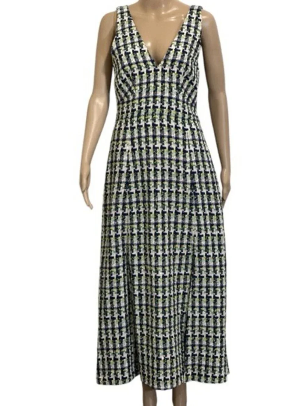 Kate Spade Pop Cotton BlendTweed Halter Fit and Flare Maxi Dress, Size 6